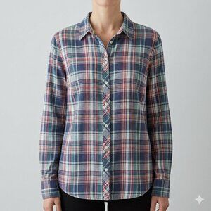 Lucky Brand Women's Lightweight Plaid Shirt Size L